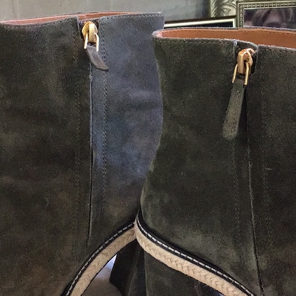 Tory Burch Olive Suede Olive Green Ankle Boots - Picture 8 of 8